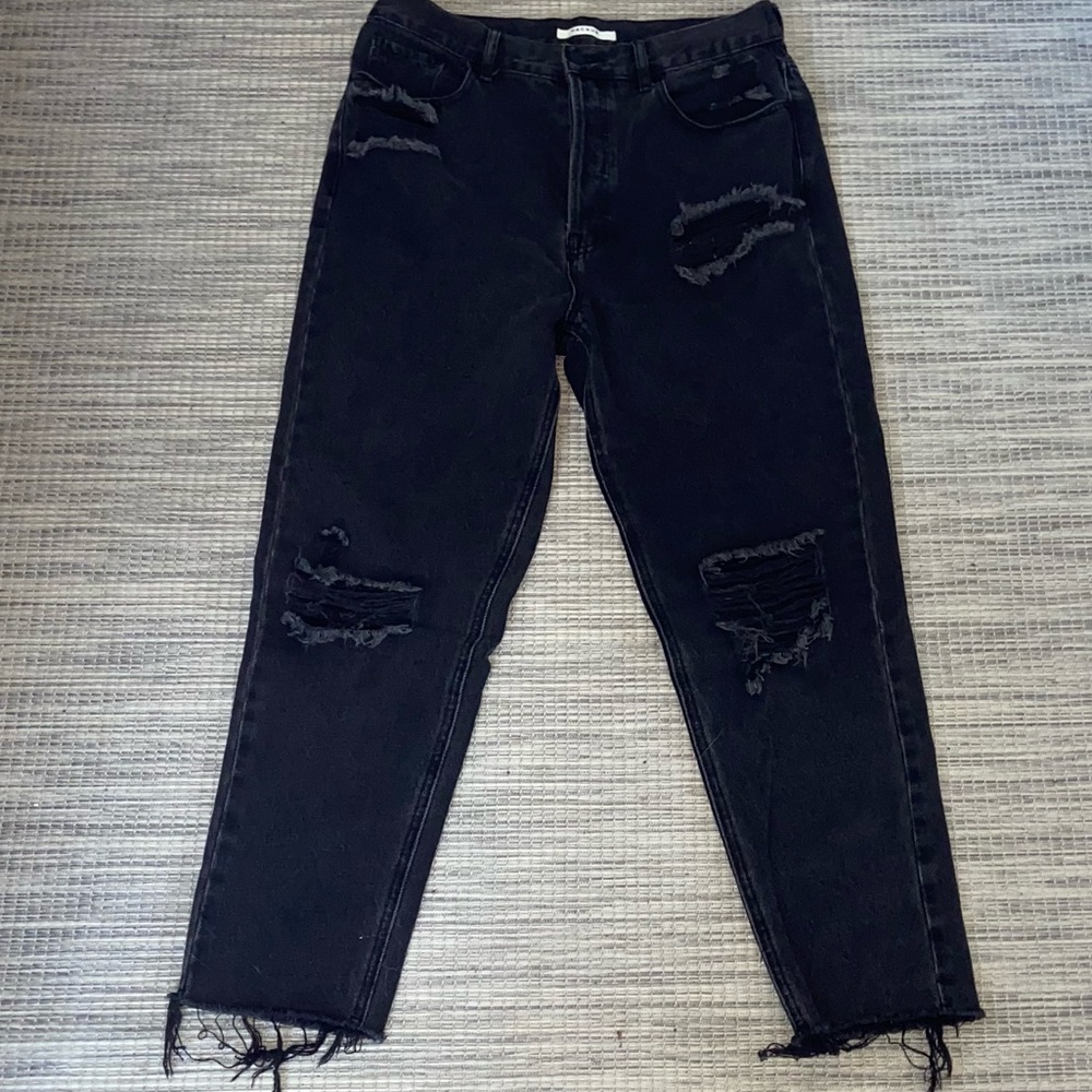 pacsun black ripped jeans ultra high rise slim